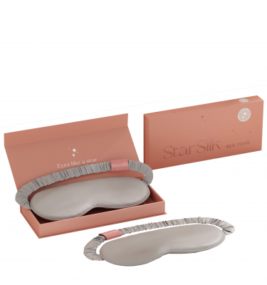 Svilena spalna maska Silver Stardust
