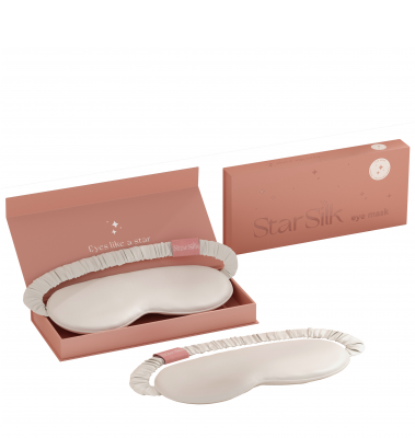 Svilena spalna maska Twinkling White 