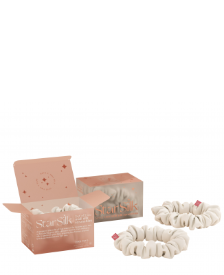 Svilena elastika za lase Twinkling White